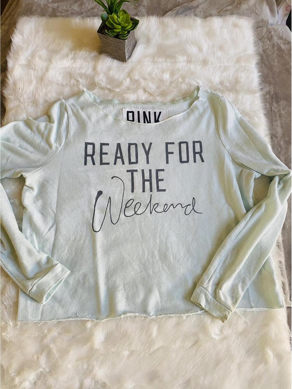 Pink Long Sleeve Shirt Ready for the Weekend XS